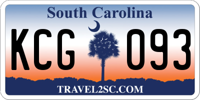 SC license plate KCG093