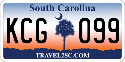 SC license plate KCG099