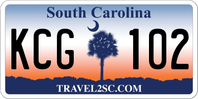 SC license plate KCG102
