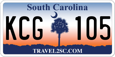 SC license plate KCG105