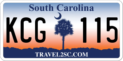 SC license plate KCG115