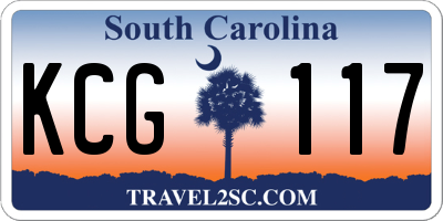 SC license plate KCG117
