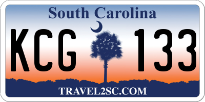 SC license plate KCG133