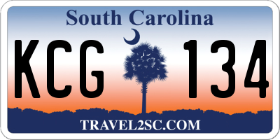 SC license plate KCG134