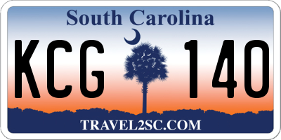 SC license plate KCG140