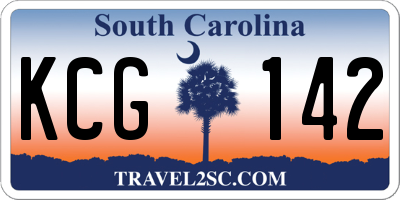 SC license plate KCG142