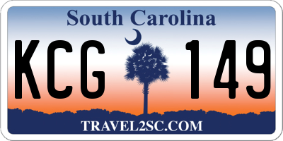 SC license plate KCG149