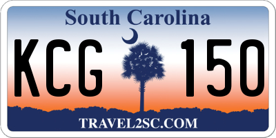 SC license plate KCG150