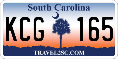 SC license plate KCG165