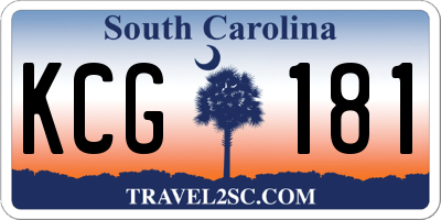 SC license plate KCG181