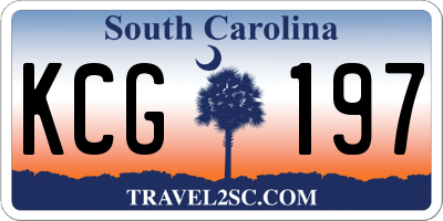 SC license plate KCG197