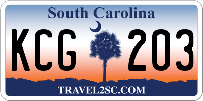 SC license plate KCG203