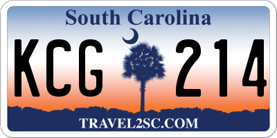 SC license plate KCG214