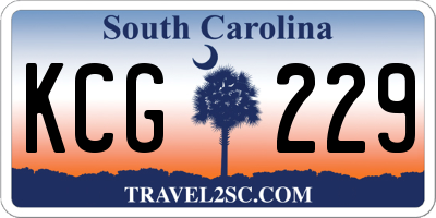 SC license plate KCG229