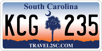 SC license plate KCG235