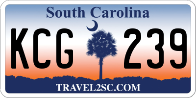 SC license plate KCG239