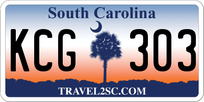SC license plate KCG303