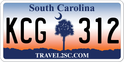 SC license plate KCG312