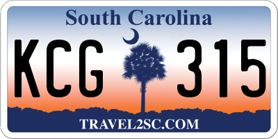 SC license plate KCG315