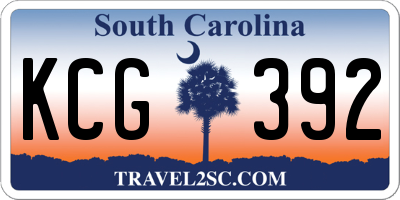 SC license plate KCG392