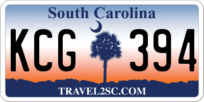 SC license plate KCG394