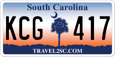 SC license plate KCG417