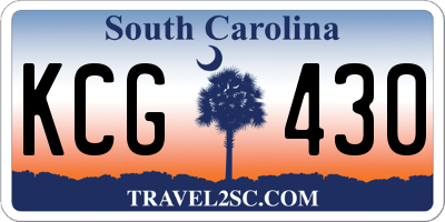 SC license plate KCG430