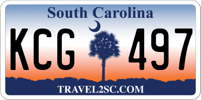 SC license plate KCG497