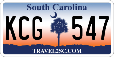 SC license plate KCG547