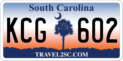 SC license plate KCG602