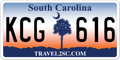 SC license plate KCG616