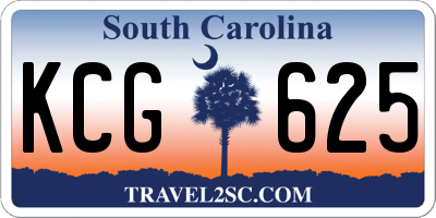 SC license plate KCG625