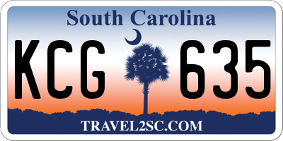 SC license plate KCG635