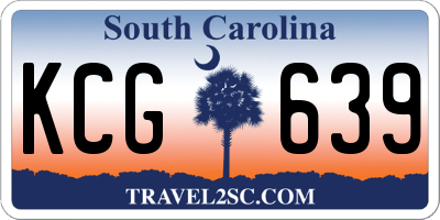 SC license plate KCG639