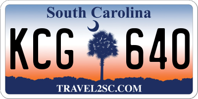 SC license plate KCG640