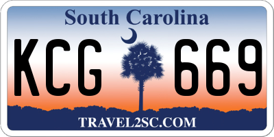SC license plate KCG669
