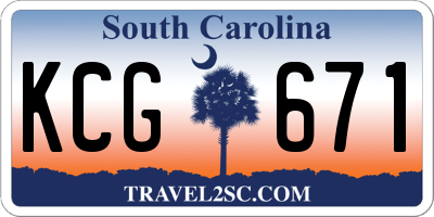 SC license plate KCG671