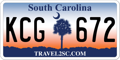 SC license plate KCG672