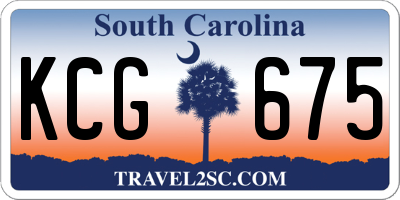 SC license plate KCG675