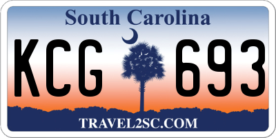 SC license plate KCG693