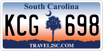 SC license plate KCG698