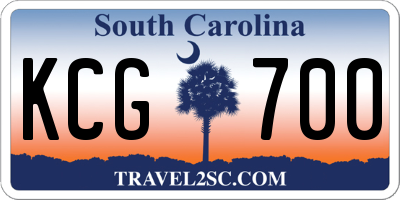SC license plate KCG700