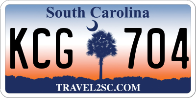 SC license plate KCG704