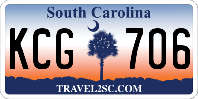 SC license plate KCG706
