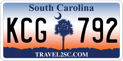 SC license plate KCG792