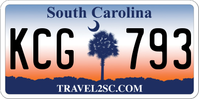 SC license plate KCG793
