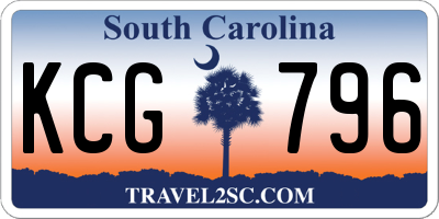 SC license plate KCG796