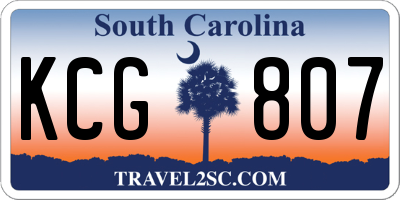 SC license plate KCG807
