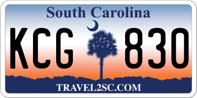 SC license plate KCG830