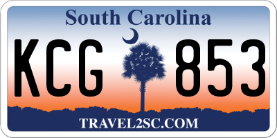 SC license plate KCG853
